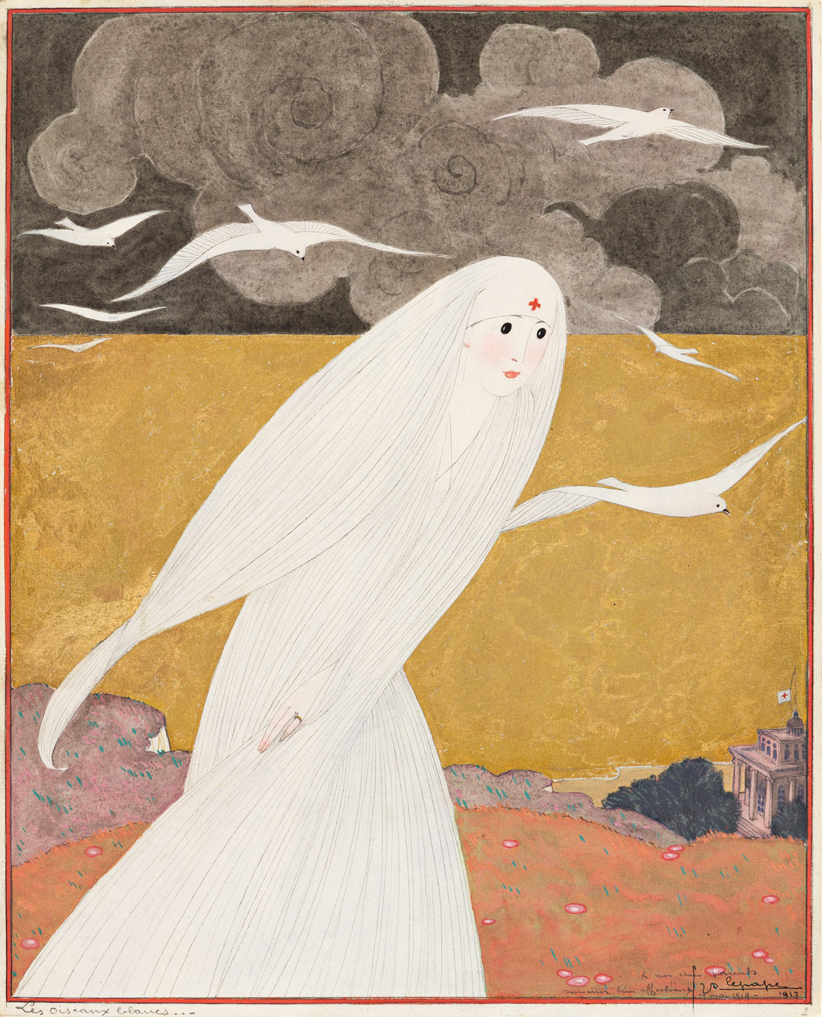 GEORGES LEPAPE (1887-1971) Les Oiseaux Blancs. [FEMINA / WORLD WAR I / COVER ART / FASHION]